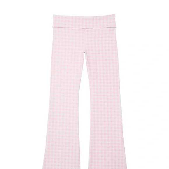 PINK x LoveShackFancy Cotton Foldover Flare Leggings - Picture 4 of 5